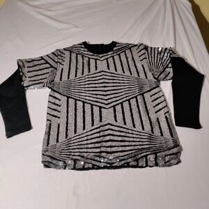 Alexandra Collection Sequin Dance Pageant Top Shirt Sz Small - Imperfect